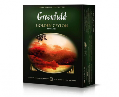 Чай черный Golden Ceylon, 100 пакетиков, Greenfield