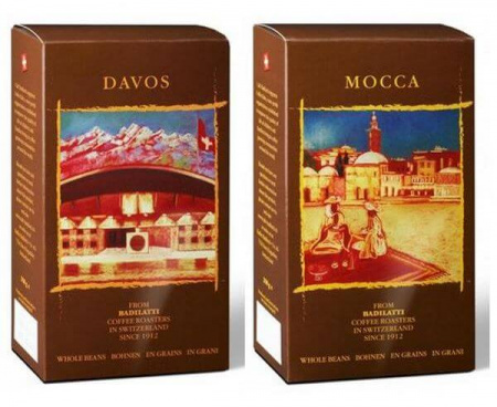 Подарочный набор кофе Давос (зерно) + Мокка (зерно), 2 х 250 г, Badilatti