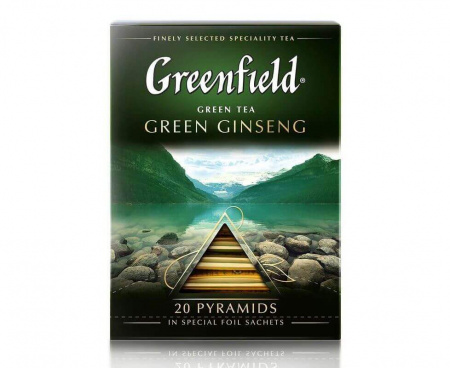 Чай зеленый Green Ginseng, 20 пирамидок, Greenfield