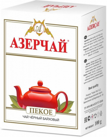 Чай Азерчай "Пекое", черный листовой, 100 гр