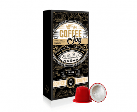 Кофе в капсулах CJ Strong, 50% Арабика / 50% Робуста, 10 шт., Coffee Joy