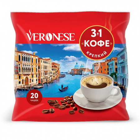 Кофе Veronese "Крепкий", 3 в 1, 20 пакетиков