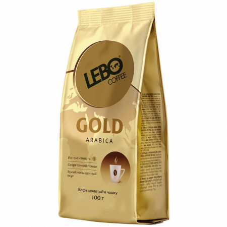 Кофе Lebo "Gold", молотый для заваривания в чашке, 100 гр