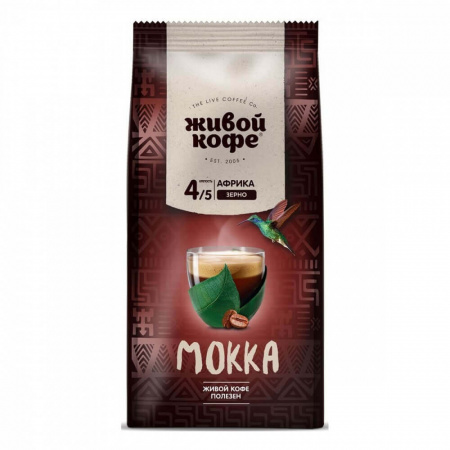 Кофе Живой Кофе "Мокка", в зёрнах, 200 гр