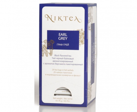 Чай черный Earl Grey (Эрл Грей), 25 пак., Niktea
