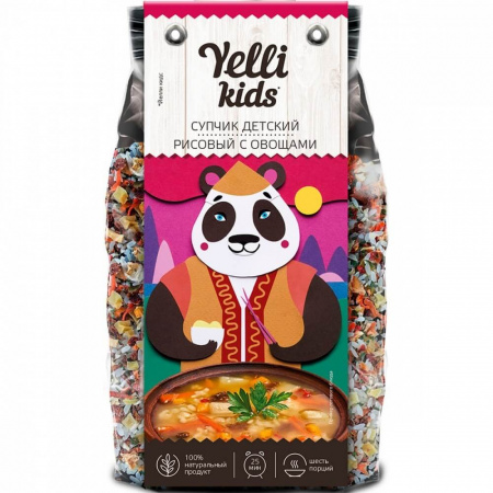 Детский супчик Yelli kids "Рисовый с овощами", 100 гр