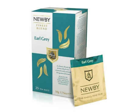 Чай черный с бергамотом Earl Grey, 25 пакетиков, Newby