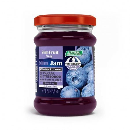 Низкокалорийный джем Slim Fruit "Slim Jam | Черника", с L- карнитином, 250 мл