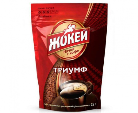 Кофе растворимый Триумф, пакет 75 г, Жокей
