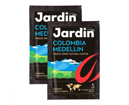 Кофе растворимый порционный Colombia Medellin, 100 пакетиков по 2 г, Jardin