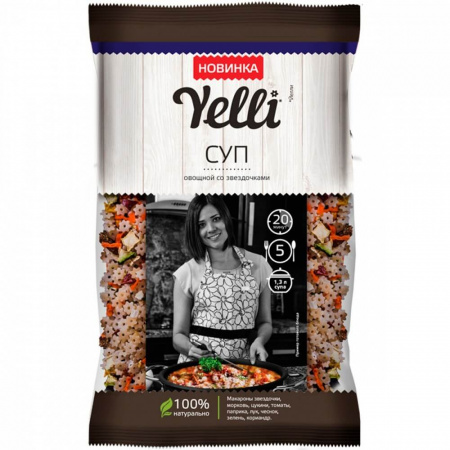 Суп Yelli "Овощной со звездочками", 80 гр