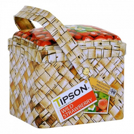 Чай Tipson "Лукошко - Земляника", черный с добавками, 80 гр