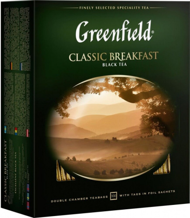 Чай Greenfield "Classic Breakfast", черный, 100 пакетиков
