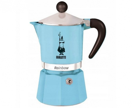 Гейзерная кофеварка Rainbow, 5042, на 3 чашки, синяя, Bialetti