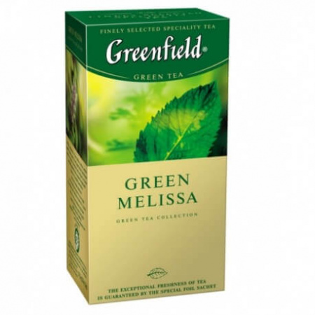 Чай Greenfield "Green Melissa", зеленый с добавками, 25 пакетиков