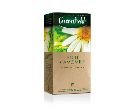 Чай травяной Rich Camomile с ромашкой, 25 пакетиков, Greenfield