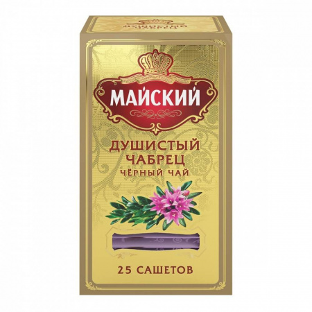 Чай Майский "Душистый Чабрец", черный ароматизированный, 25 пакетиков