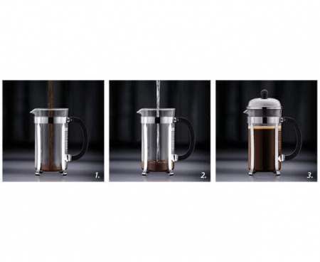 Френч-пресс Caffetteria, 1 л, белый, стекло/пластик, Bodum