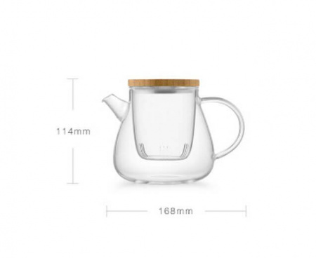 Заварочный чайник 600 мл, прозрачный, линия GLASS TEA POT, SAMADOYO