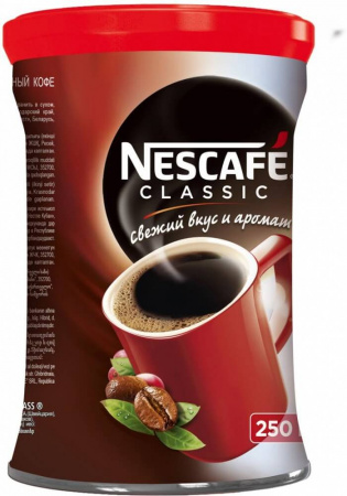 Кофе Nescafe "Classic" ж\банка, растворимый, 250 гр