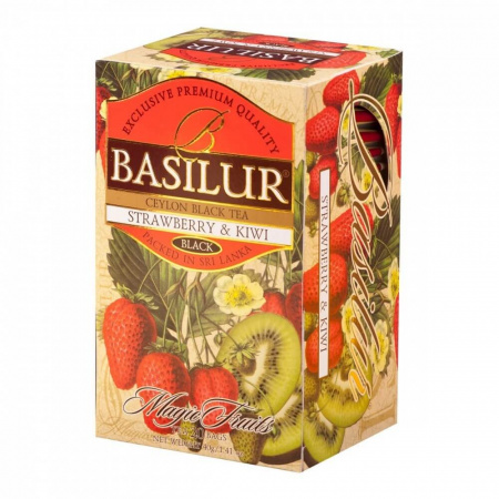 Чай Basilur "Волшебные фрукты - Клубника и киви", черный с добавками, 20 пакетиков
