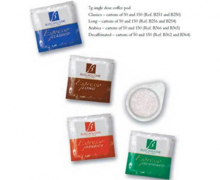 Кофе в чалдах Decaffeinato без кофеина, 7 г х 50 шт., Buscaglione
