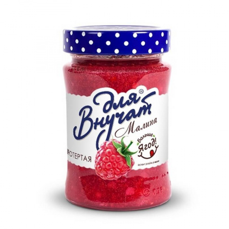 Малина протёртая с сахаром Для Внучат, 320 гр