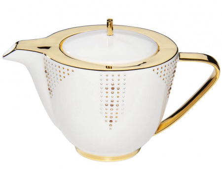 Чайник Adonis, 1 л, фарфор с кристаллами SWAROVSKI и позолотой, Prouna