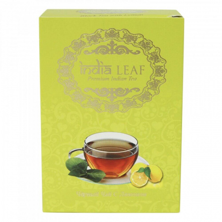 Чай India leaf "Черный с лимоном", среднелистовой с добавками, 100 гр