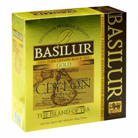 Чай Basilur "Остров - Золотой", черный, 100 пакетиков