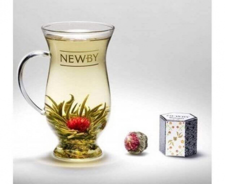 Чашка стеклянная с логотипом, стекло, Newby