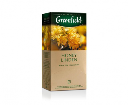 Чай черный Honey Linden с липой и медом , 25 пакетиков, Greenfield