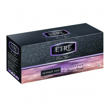Чай Etre "Earl Grey", чёрный с бергамотом, 25 пакетиков