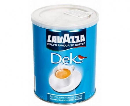 Молотый кофе Dec (без кофеина), ж/б 250 г, Lavazza