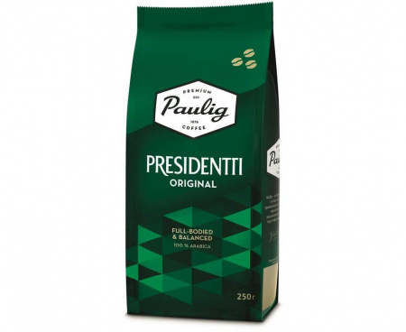 Кофе в зернах Presidentti original, 250 г, Paulig