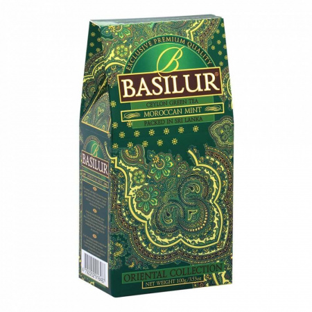 Чай Basilur "Moroccan Mint", зеленый листовой с добавками, 100 гр