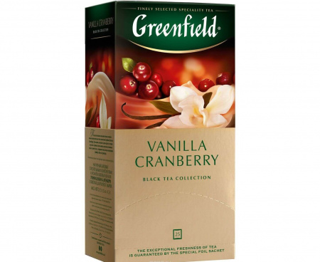 Чай черный Vanilla Cranberry, 25 пакетиков, Greenfield