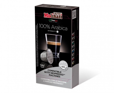 Кофе в капсулах для кофемашин Nespresso 100% Arabica, 10 шт. по 5 г, Molinari