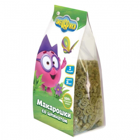 Макароны Смешарики "Макарошки со шпинатом", 250 гр