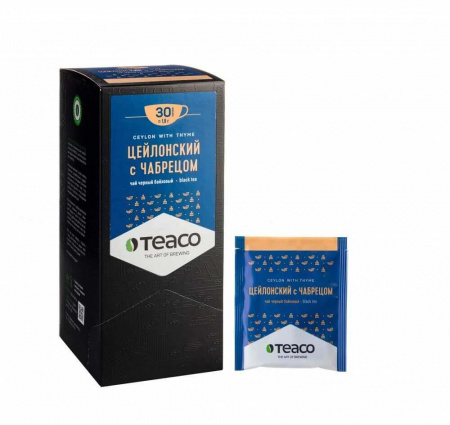 Чай Teaco "Цейлонский с чабрецом", черный, 30 пакетиков