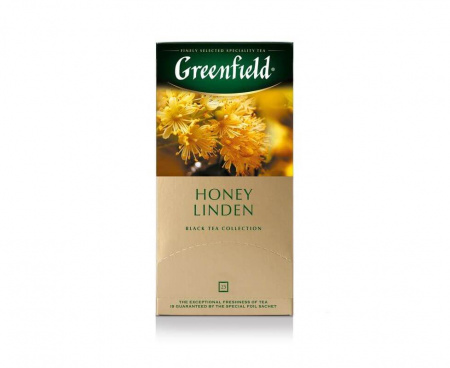 Чай черный Honey Linden с липой и медом , 25 пакетиков, Greenfield