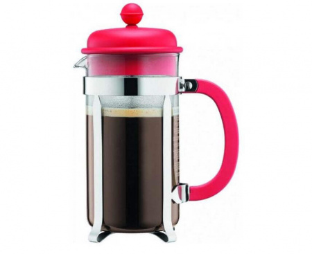 Френч-пресс Caffetteria, 0.35 л, красный, стекло/пластик, Bodum