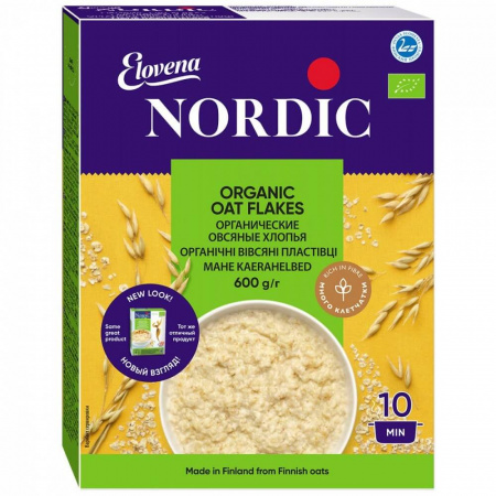 Хлопья Nordic "Овсяные", органические, 600 гр