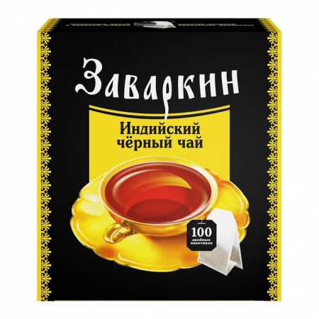 Чай Лисма "Заваркин", черный, 100 пакетиков