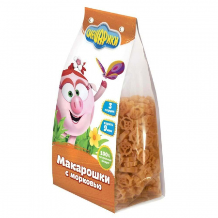 Макароны Смешарики "Макарошки с морковью", 250 гр