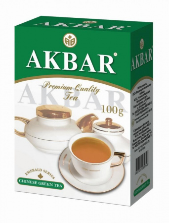 Чай  Akbar "Изумрудная серия", зеленый китайский листовой, 100 гр