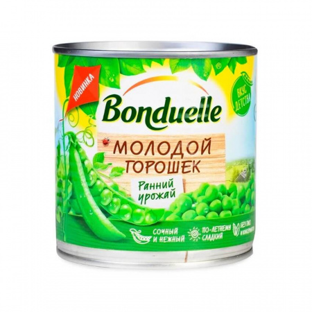 Горошек зеленый Bonduelle "Молодой", 400 гр