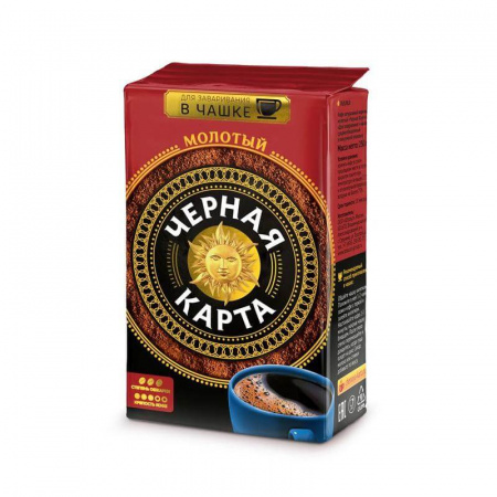 Кофе Черная карта, для заваривания в чашке, молотый, 250 гр