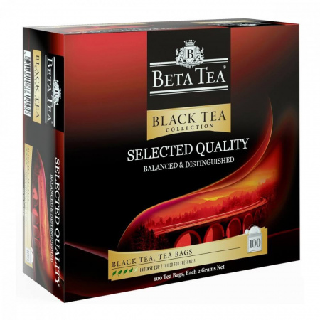 Чай Beta Tea "Отборное качество", чёрный, 100 пакетиков