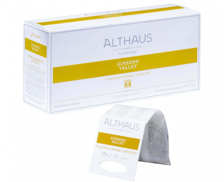 Чай травяной для чайника Ginseng Valley (Женьшеневая Долина), 20 пак., Grand Packs, Althaus
